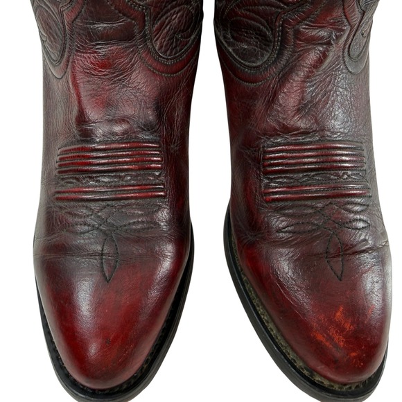 Durango Burgundy Red Leather Western Cowboy Boots Men 7.5 Women 9-9.5 - Picture 3 of 12